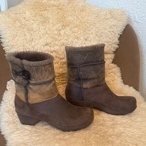 Dansko leather and genuine fur boots